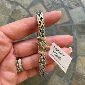 S925/18K gold Bali Wheat Braid Bracelet